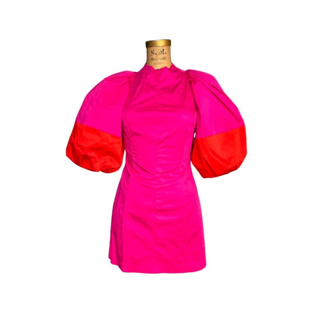 Banana Republic Mini Dress in Pink and Puffed Sleeves